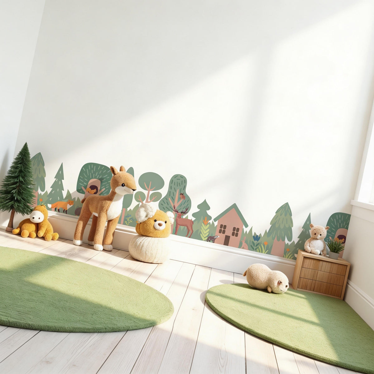 Woodland Border Wall Decal on a feature wall