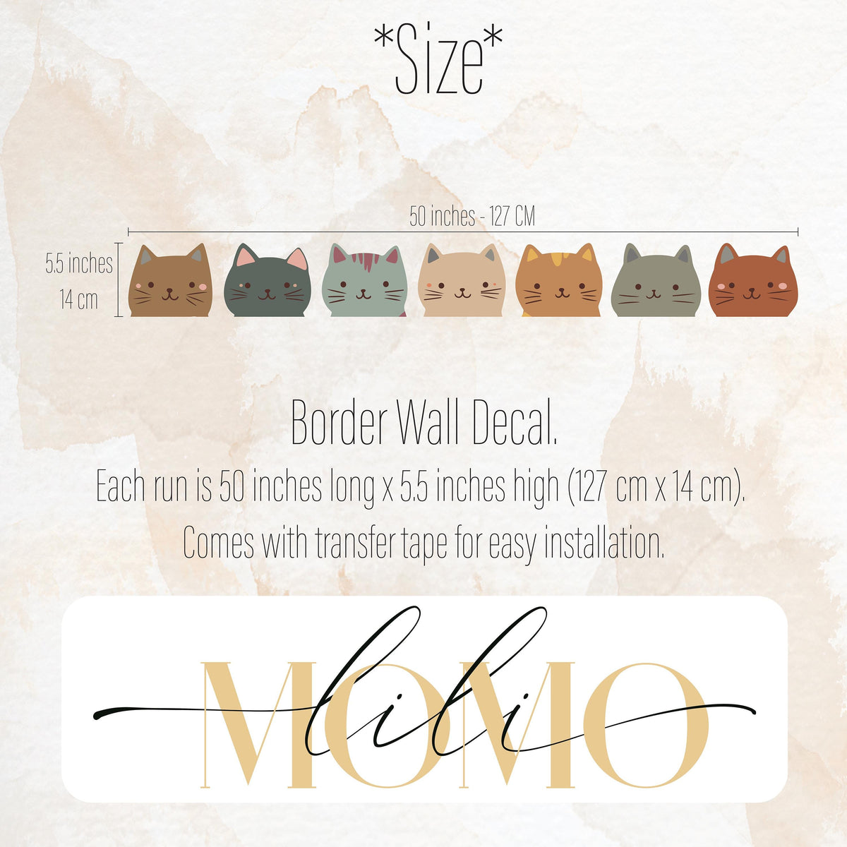 Cat Border Wall Decal shown in a home interior