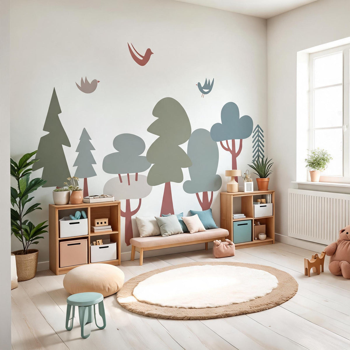 Forest Wall Decal Set on a feature wall