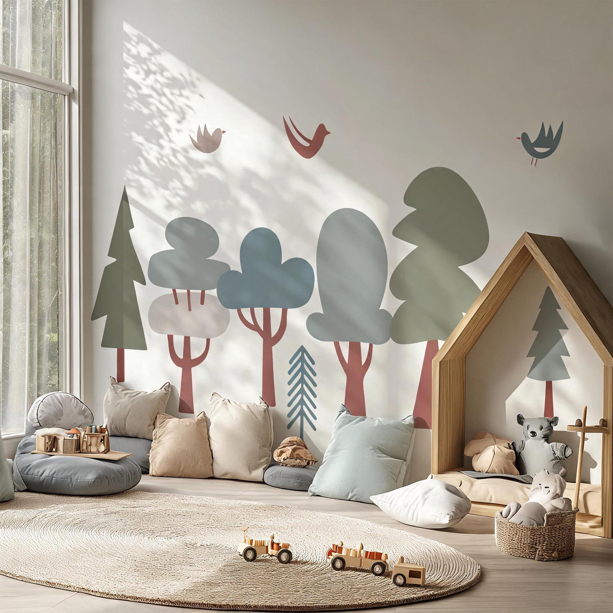 Forest Wall Decal Set displayed in a styled space