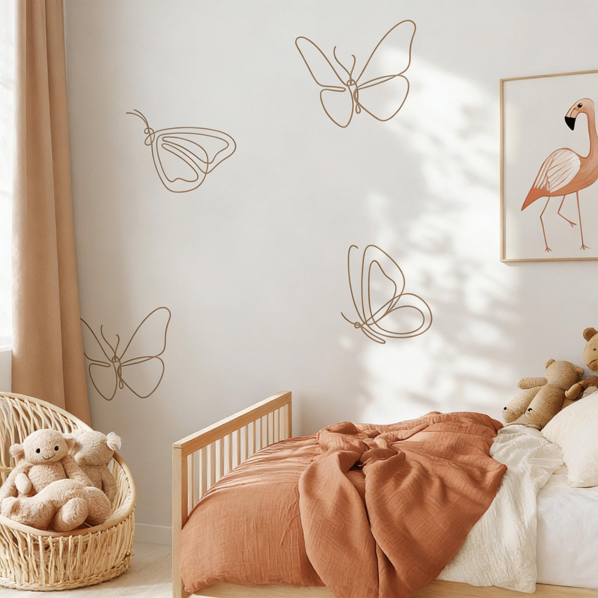 Butterfly Wall Decal Set on a feature wall