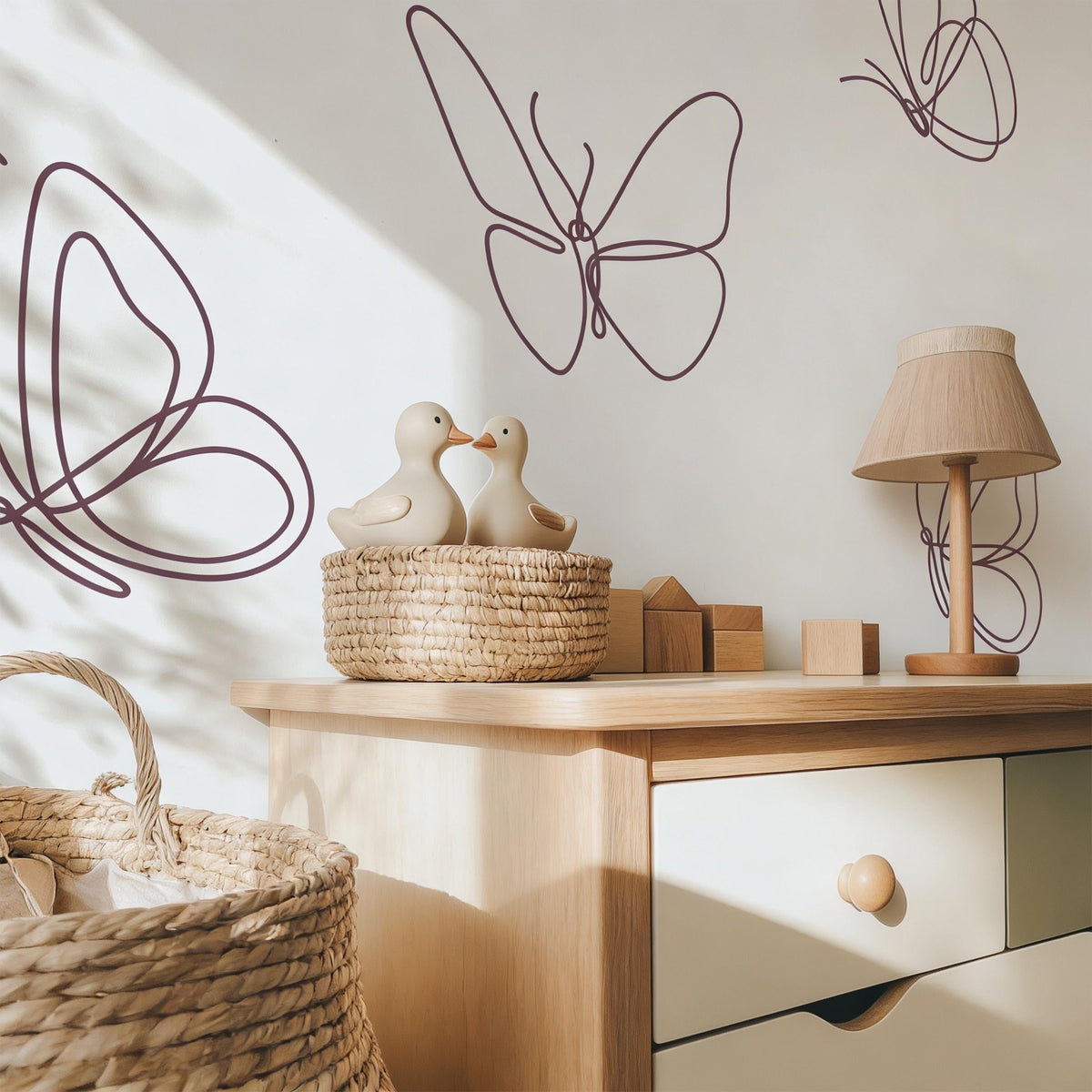 Butterfly Wall Decal Set shown in a home interior