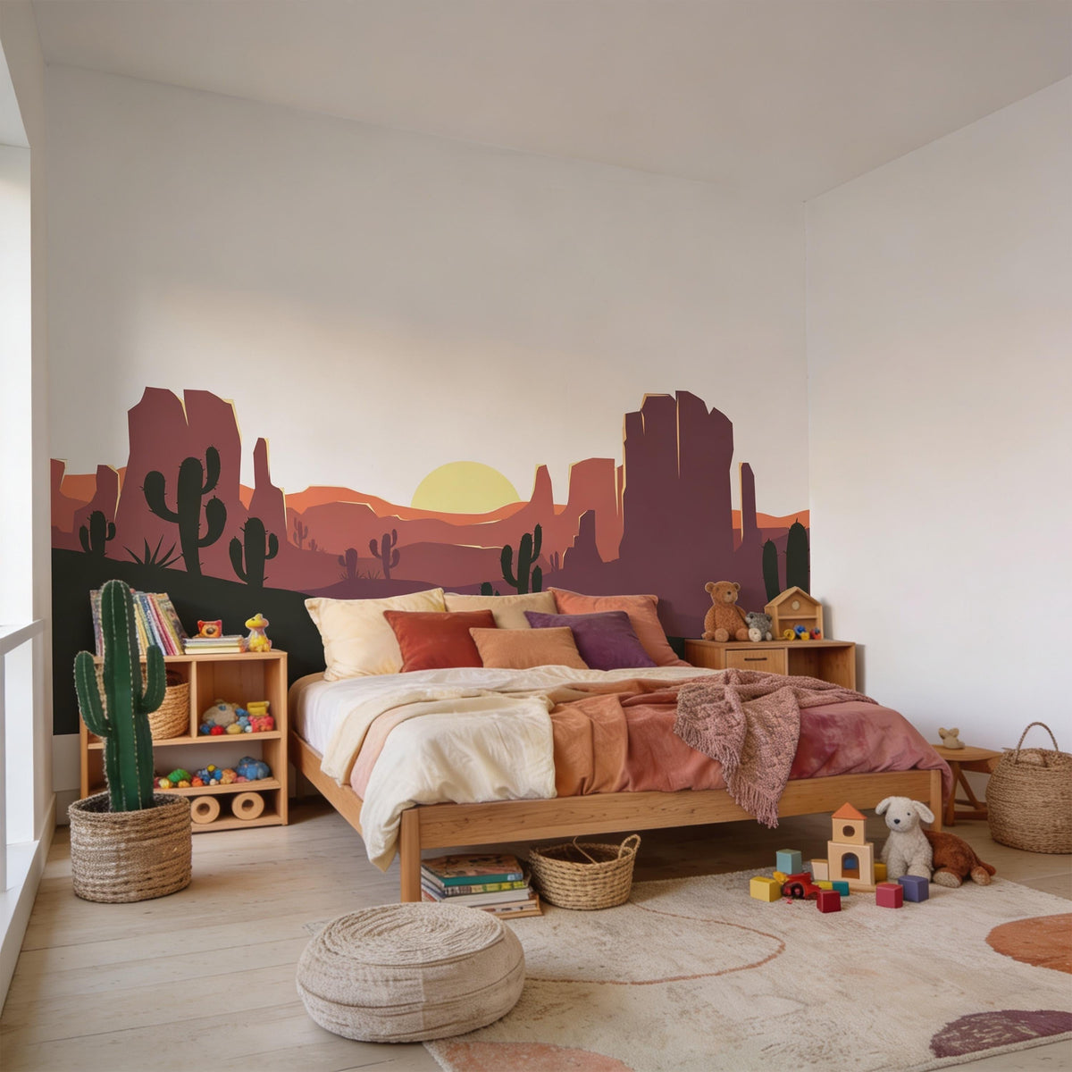 Desert Canyon Wall Mural Decal shown in a room setting