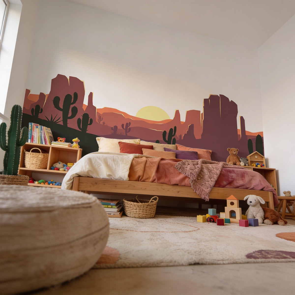 Desert Canyon Wall Mural Decal shown in a room setting