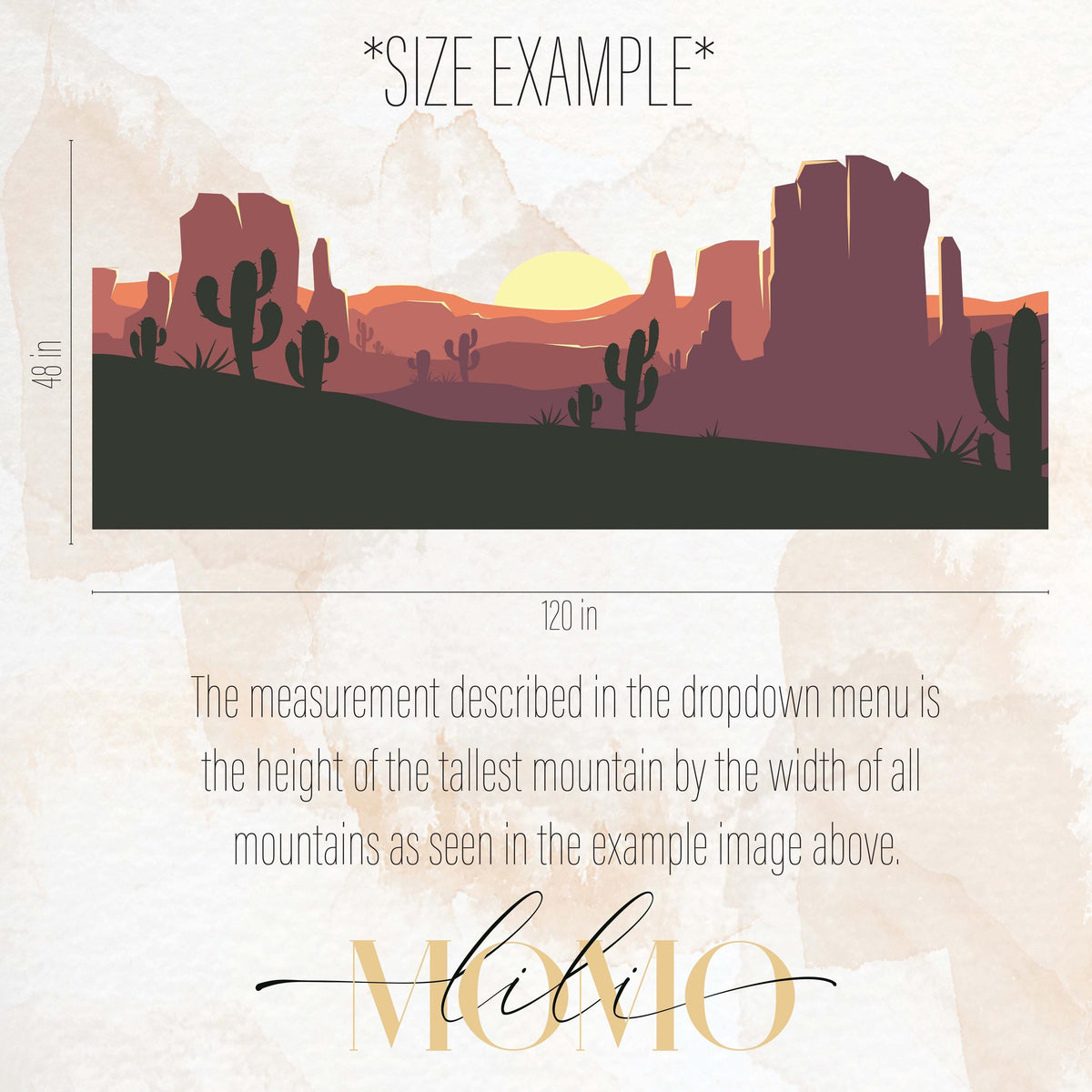 Desert Canyon Wall Mural Decal shown in a room setting