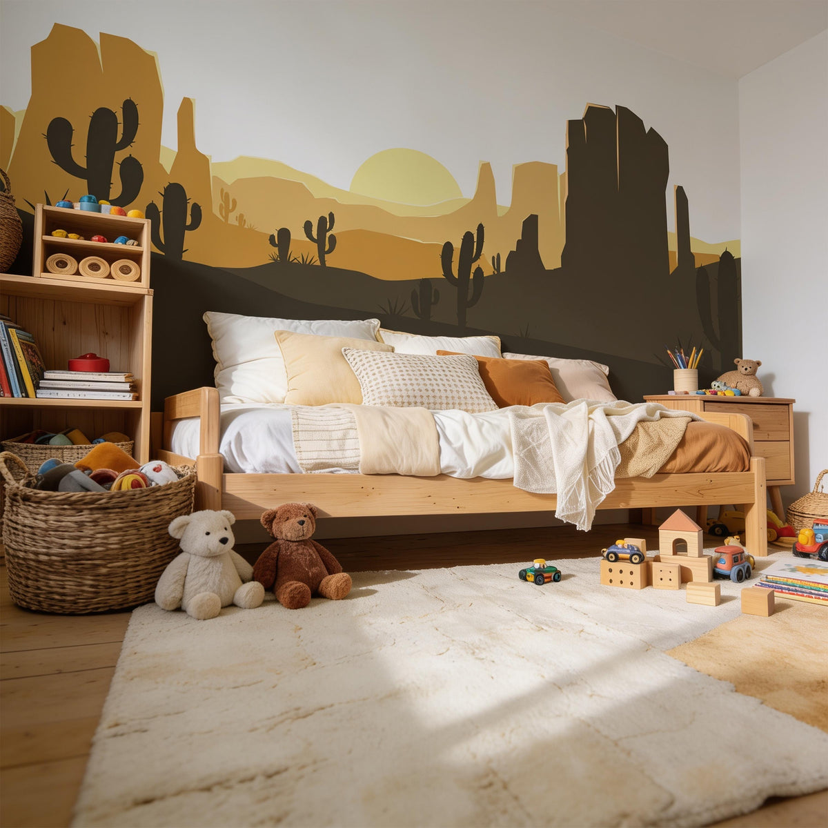 Desert Canyon Wall Mural Decal shown in a room setting