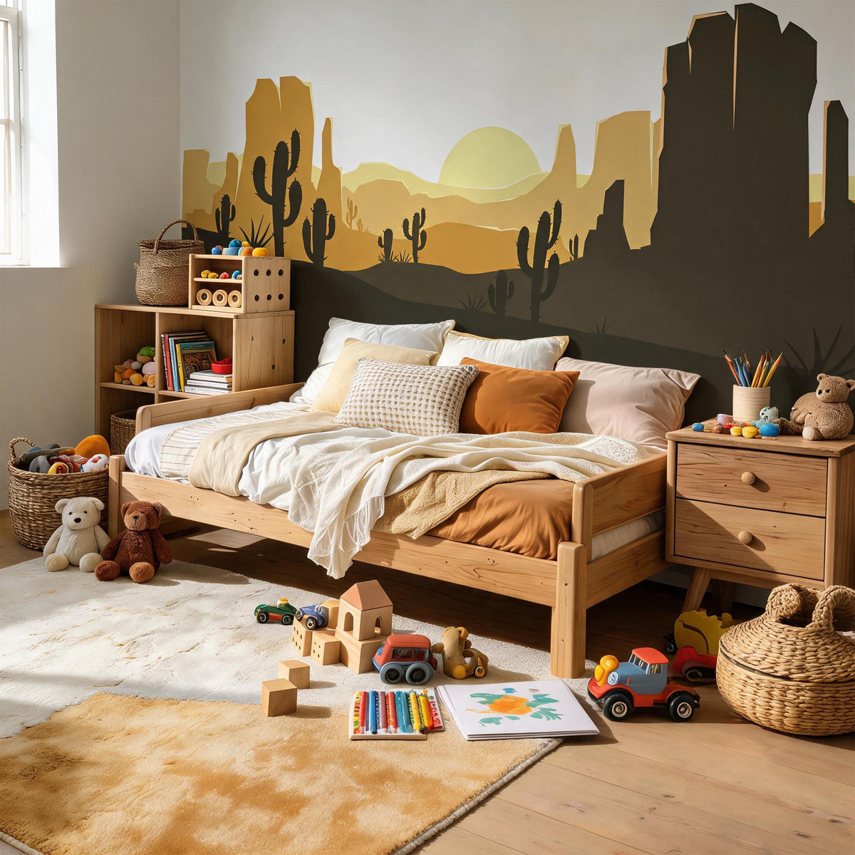 Desert Canyon Wall Mural Decal shown in a room setting
