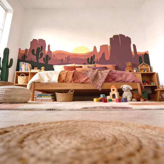 Desert Canyon Wall Mural Decal styled on a wall