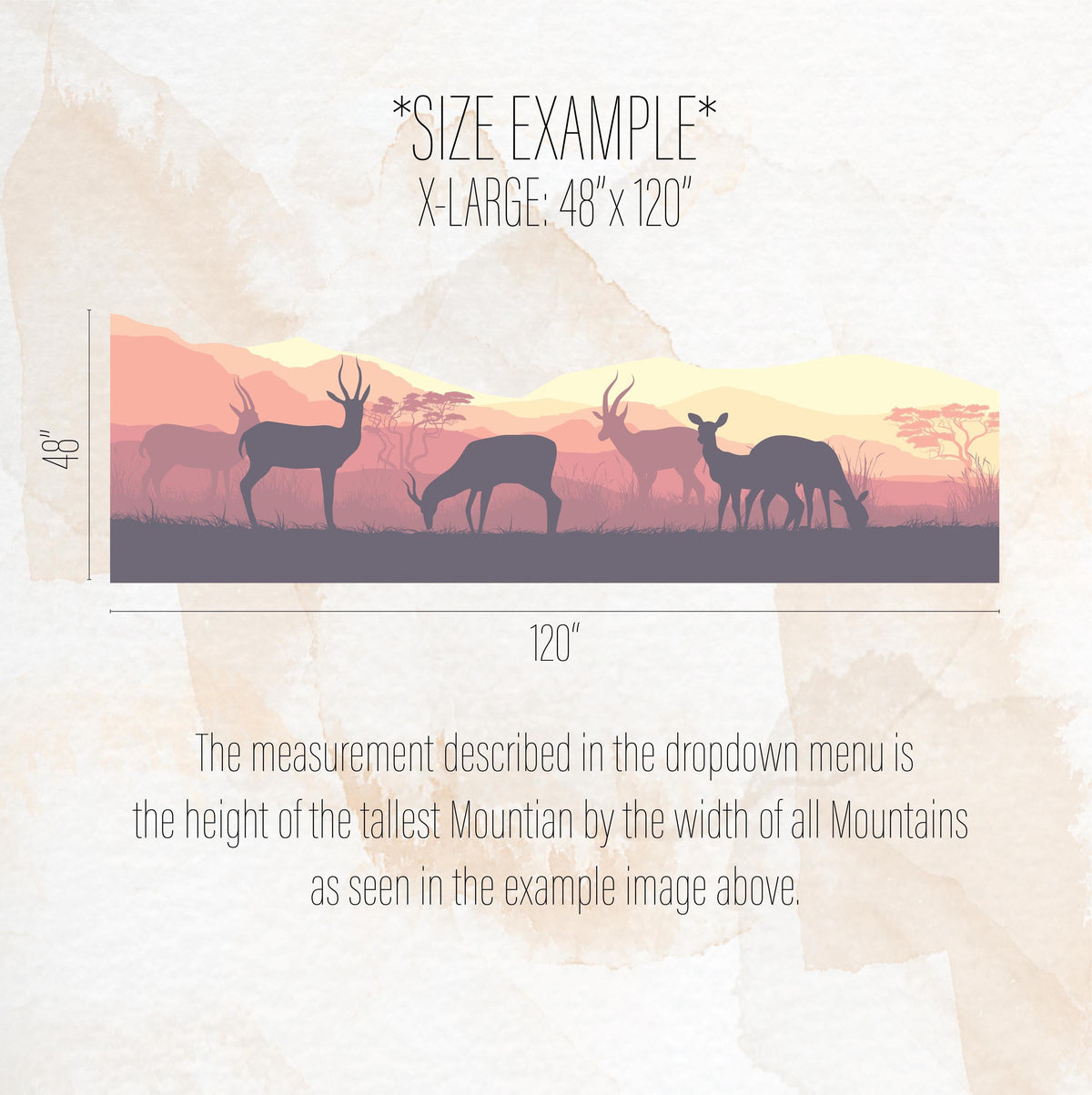 African Antelope Wall Mural Decal shown in a room setting